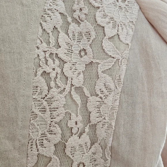Blush Pink Open-Front Lace Detail Cardigan Blazer Womens Size L (Chicos Size 2) - Picture 9 of 9